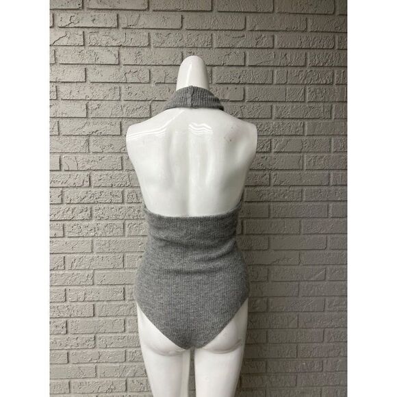 Essue Women Gray Wool Blend Halter Bodysuit Size S - Picture 3 of 7